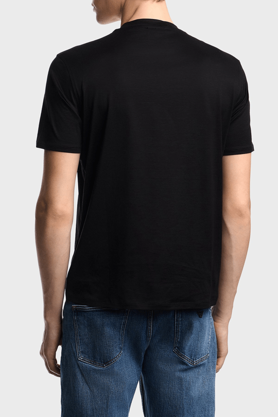 Emporio Armani Emporıo Armani Erkek Normal Kesim Yuvarlak Yakalı Logo Desenli Kısa Kollu Siyah T-Shirt EM004581 AF10017-UC001