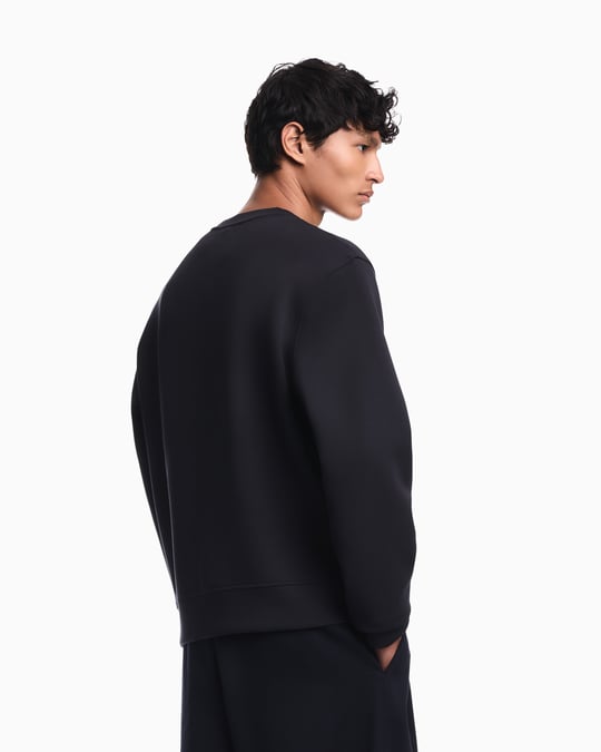 Emporio Armani Emporıo Armani Erkek Normal Kalıp Yuvarlak Yakalı Logo Detaylı Pamuklu Çift Jarse Kumaşlı Siyah Sweatshirt EM007352 AF10013-MB844