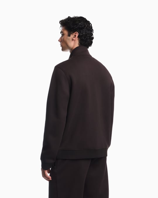 Emporio Armani Emporıo Armani Erkek Normal Kesim Fermuarlı Dik Yakalı Metal Plaka Logolu Uzun Kollu Siyah Ceket EM006821 AF17545-U6030
