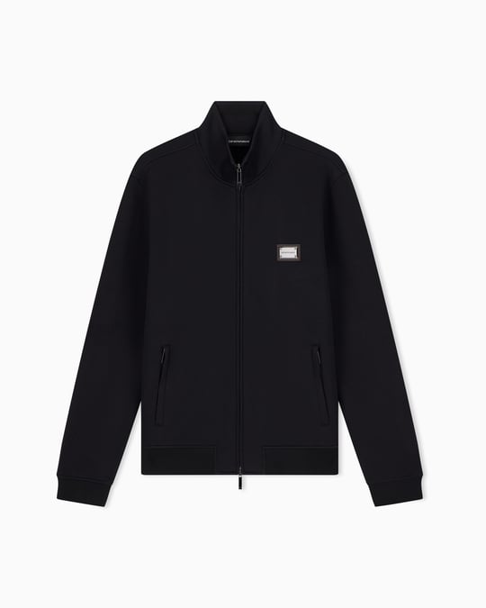 Emporio Armani Emporıo Armani Erkek Normal Kesim Fermuarlı Dik Yakalı Metal Plaka Logolu Uzun Kollu Siyah1 Ceket EM006821 AF17545-UC001
