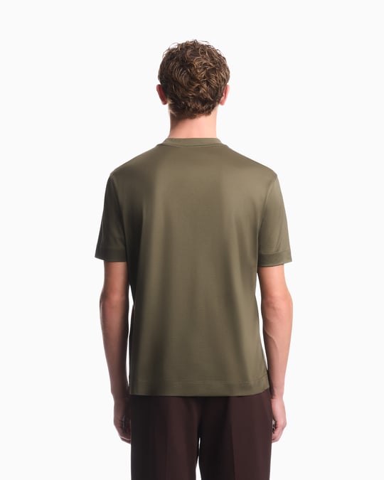 Emporio Armani Emporıo Armani Erkek Normal Kalıp Yuvarlak Yakalı Büyük Kadife Logolu Kısa Kollu Haki T-Shirt EM006770 AF10017-M7308