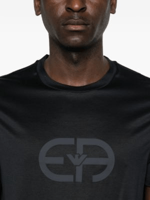 Emporio Armani Emporıo Armani Erkek Normal Kesim Yuvarlak Yakalı Logo Desenli Kısa Kollu Lacivert T-Shirt EM004581 AF10017-UB118