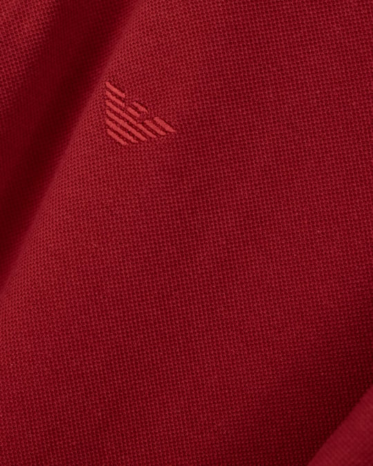 Emporio Armani Emporıo Armani Erkek Normal Kesim Kartal Logo İşlemeli Pamuklu Pike Kumaşlı Kısa Kollu Kırmızı Polo Yaka T-Shirt EM006625 AF12955-U5087