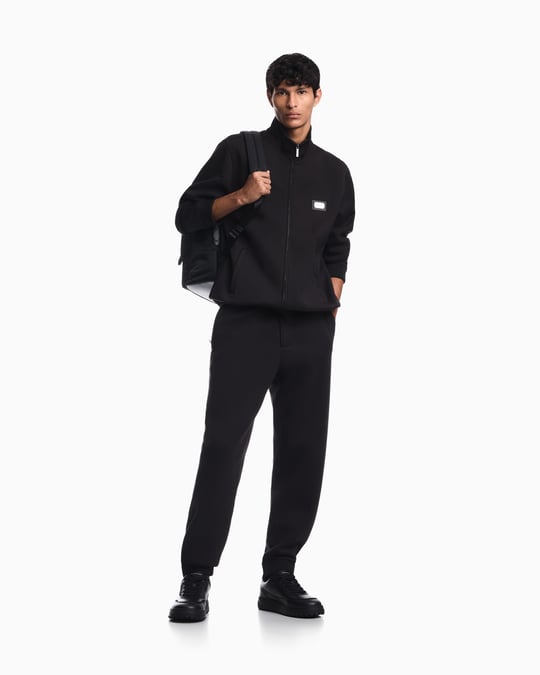 Emporio Armani Emporıo Armani Erkek Normal Kesim Fermuarlı Dik Yakalı Metal Plaka Logolu Uzun Kollu Siyah1 Ceket EM006821 AF17545-UC001