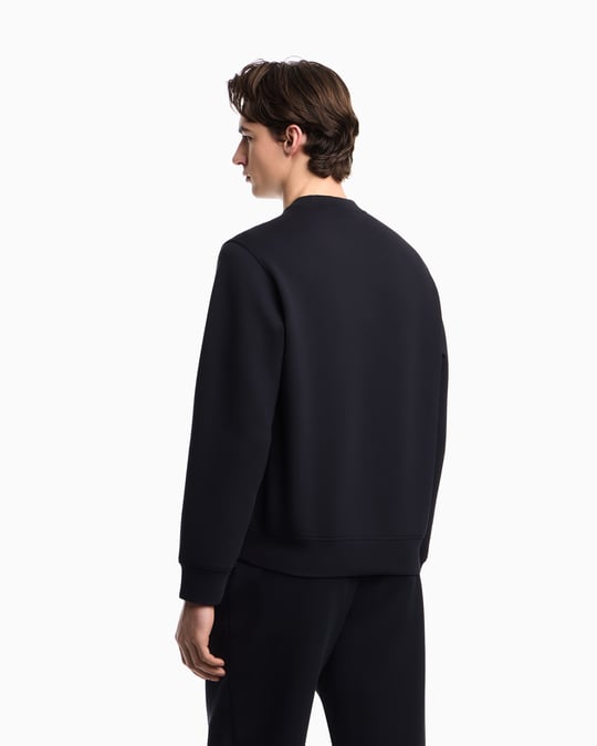 Emporio Armani Emporıo Armani Erkek Normal Kesim Yuvarlak Yakalı Mikro Kartal Logo Nakışlı Pamuklu Uzun Kollu Lacivert Sweatshirt EM004533 AF10013-UB118