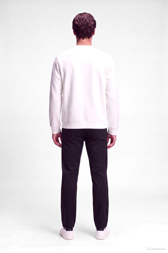 Emporio Armani Emporıo Armani Erkek Normal Kalıp Yuvarlak Yakalı Logo Detaylı Pamuklu Çift Jarse Kumaşlı Beyaz Sweatshirt EM007352 AF10013-M0497