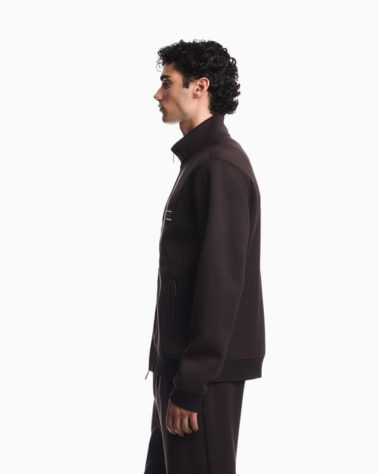 Emporio Armani Emporıo Armani Erkek Normal Kesim Fermuarlı Dik Yakalı Metal Plaka Logolu Uzun Kollu Siyah Ceket EM006821 AF17545-U6030