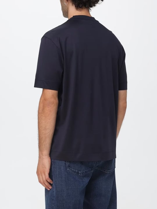 Emporio Armani Emporıo Armani Erkek Normal Kalıp Yuvarlak Yakalı Büyük Kadife Logolu Kısa Kollu Lacivert T-Shirt EM006770 AF10017-MB841