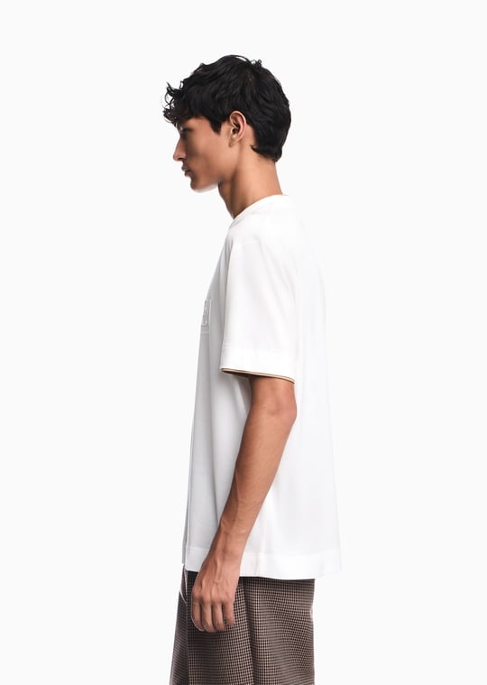 Emporio Armani Emporıo Armani Erkek Normal Kalıp Yuvarlak Yakalı Logo Kabartmalı Kısa Kollu Beyaz T-Shirt EM006766 AF10017-M0494