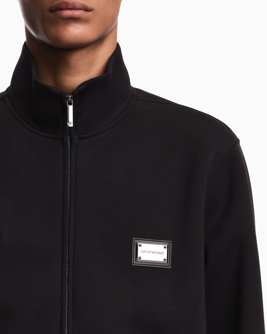 Emporio Armani Emporıo Armani Erkek Normal Kesim Fermuarlı Dik Yakalı Metal Plaka Logolu Uzun Kollu Siyah1 Ceket EM006821 AF17545-UC001
