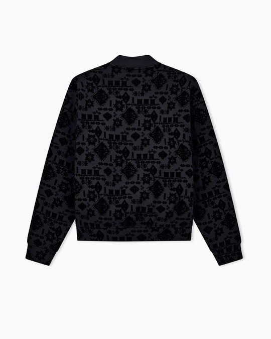 Emporio Armani Emporıo Armani Erkek Normal Kalıp Kadife Logo Baskılı Uzun Kollu Yumuşak Pamuklu Fermuarlı Siyah1 Sweatshirt EM006881 AF10013-FC377