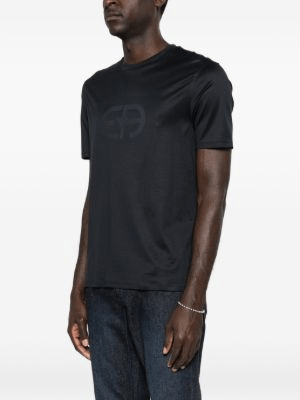 Emporio Armani Emporıo Armani Erkek Normal Kesim Yuvarlak Yakalı Logo Desenli Kısa Kollu Lacivert T-Shirt EM004581 AF10017-UB118