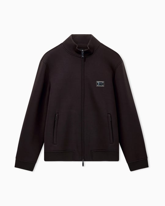 Emporio Armani Emporıo Armani Erkek Normal Kesim Fermuarlı Dik Yakalı Metal Plaka Logolu Uzun Kollu Siyah Ceket EM006821 AF17545-U6030
