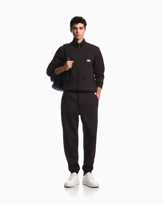 Emporio Armani Emporıo Armani Erkek Normal Kesim Fermuarlı Dik Yakalı Metal Plaka Logolu Uzun Kollu Siyah Ceket EM006821 AF17545-U6030