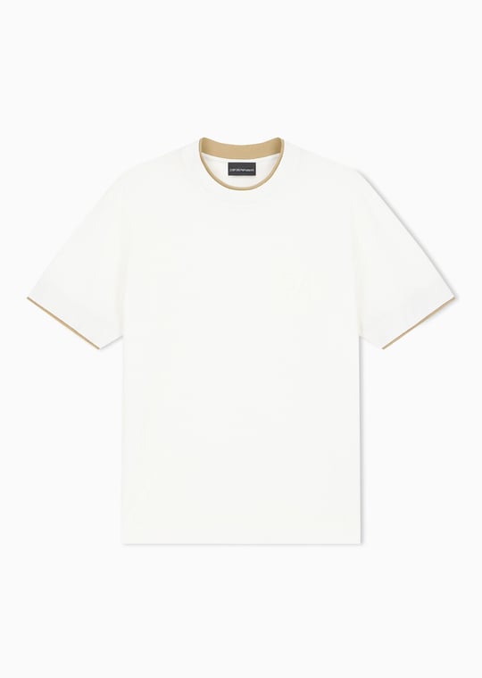 Emporio Armani Emporıo Armani Erkek Normal Kalıp Yuvarlak Yakalı Logo Kabartmalı Kısa Kollu Beyaz T-Shirt EM006766 AF10017-M0494