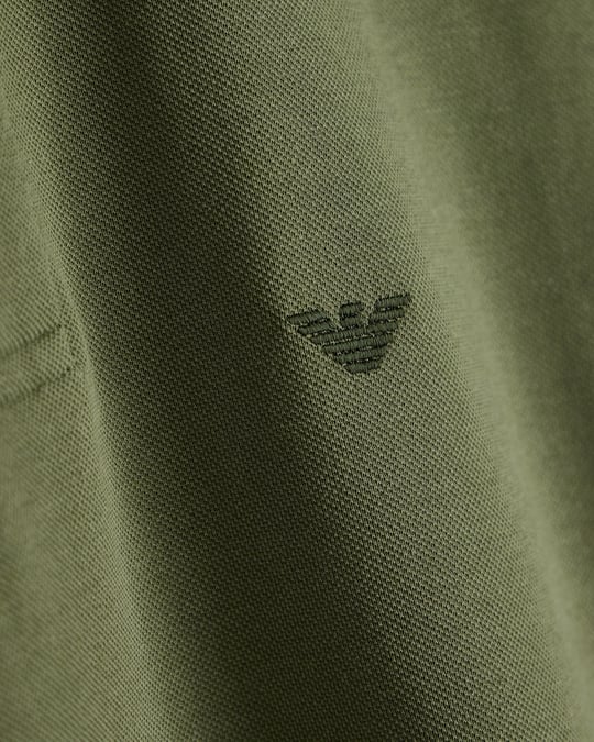 Emporio Armani Emporıo Armani Erkek Normal Kesim Kartal Logo İşlemeli Pamuklu Pike Kumaşlı Kısa Kollu Yeşil Polo Yaka T-Shirt EM006625 AF12955-U7046