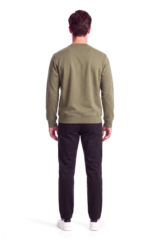 Emporio Armani Emporıo Armani Erkek Normal Kalıp Yuvarlak Yakalı Logo Detaylı Pamuklu Çift Jarse Kumaşlı Haki Sweatshirt EM007352 AF10013-M7312