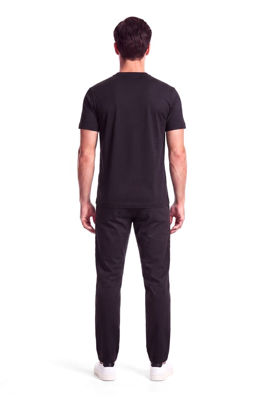 Emporio Armani Emporıo Armani Erkek Normal Kalıp Yuvarlak Yakalı Logo Kabartmalı Kısa Kollu Siyah T-Shirt EM006766 AF10017-MC718