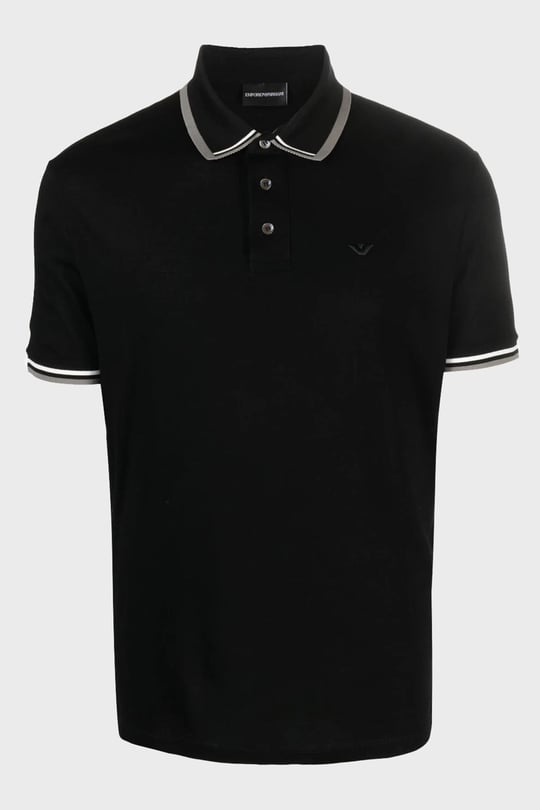Emporio Armani Emporıo Armani Erkek Pamuklu Kısa Kollu Günlük Siyah Polo Yaka T-Shirt 6R1F82 1JTKZ-0999