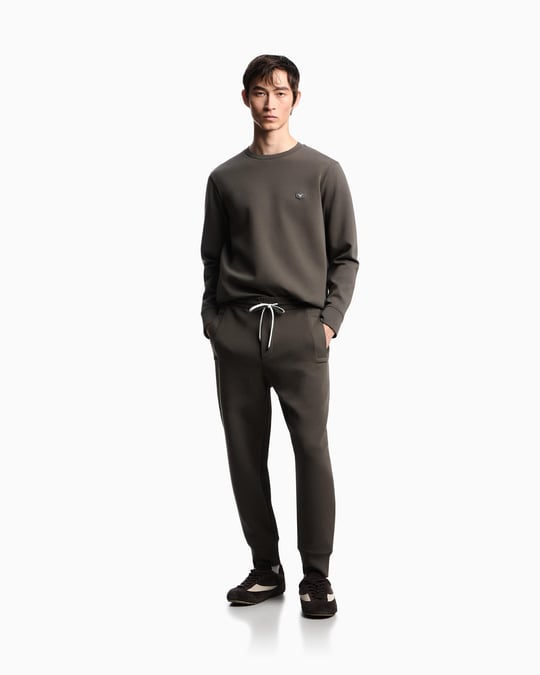 Emporio Armani Emporıo Armani Erkek Pamuklu Logo Detaylı Yuvarlak Yaka Haki Sweatshirt 8N1MD1 1JHSZ-U8120
