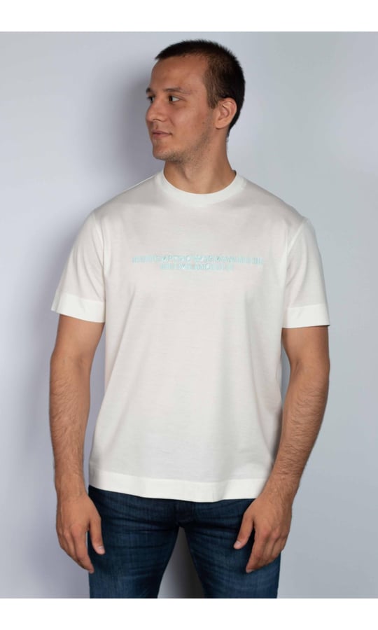 Emporio Armani Emporıo Armani Erkek Pamuklu Yuvarlak Yaka Marka Logolu 0166 T-Shirt 6R1TDI 1JUVZ-0166