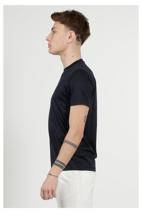 Emporio Armani Emporıo Armani Erkek Pamuklu Jersey Kumaş Marka Logolu Mavi T-Shirt 8N1TE8 1JUVZ-0920