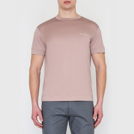 Emporio Armani Emporıo Armani Erkek Pamuklu Marka Logolu Bisiklet Yaka Pembe T-Shirt 3K1TF3 1JUVZ-306