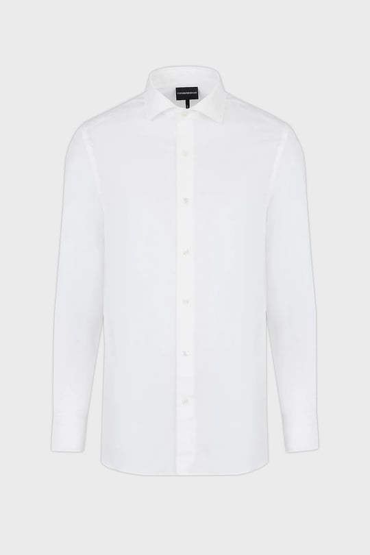 Emporio Armani Emporıo Armani Erkek Pamuklu Uzun Kollu Düğmeli Beyaz Gömlek 6L1C86 1N8JZ-F117