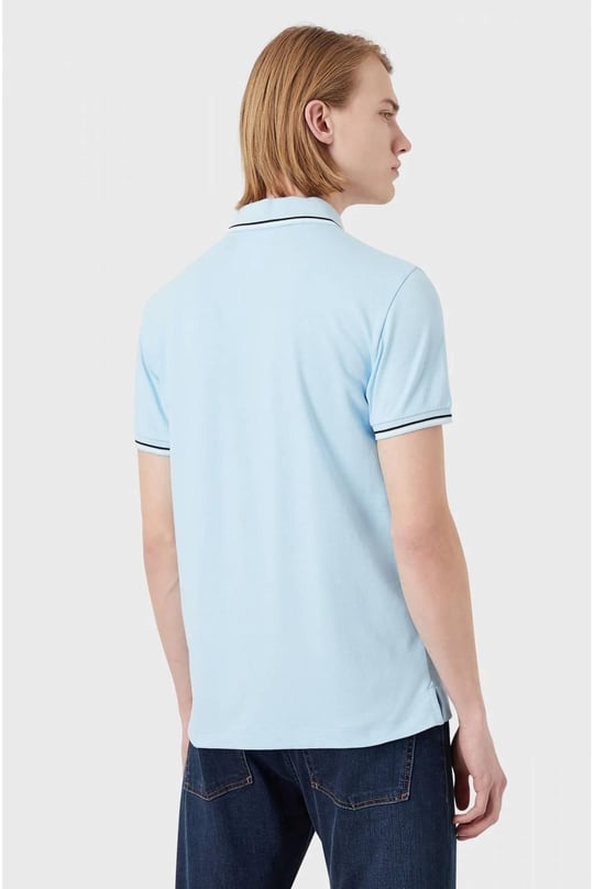 Emporio Armani Emporıo Armani Erkek Pamuklu Polo Yaka Kısa Kollu Günlük Kullanım Mavi Polo Yaka T-Shirt 8N1FB4 1JPTZ-0781