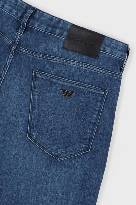 Emporio Armani Emporıo Armani Erkek Pamuklu Dokuma Kumaş Marka Logolu Mavi Jeans 8N1J06 1D85Z-0942