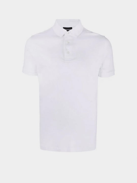 Emporio Armani Emporıo Armani Erkek Pamuklu Jersey Kumaş Marka Logolu Beyaz Polo Yaka T-Shirt 8N1F96 1JUVZ-0100