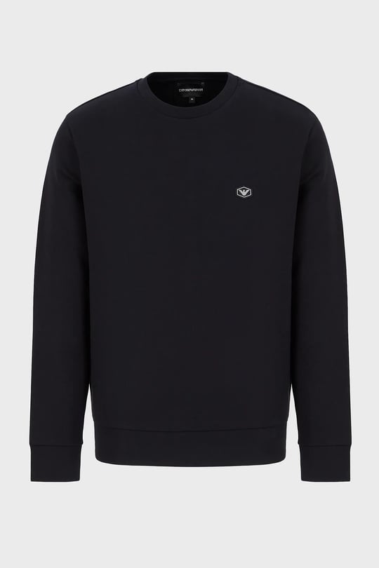 Emporio Armani Emporıo Armani Erkek Pamuklu Logo Detaylı Yuvarlak Yaka Lacivert Sweatshirt 8N1MD1 1JHSZ-0920