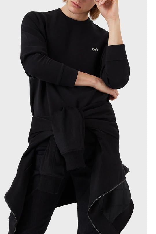 Emporio Armani Emporıo Armani Erkek Pamuklu Logo Detaylı Yuvarlak Yaka Lacivert Sweatshirt 8N1MD1 1JHSZ-0920