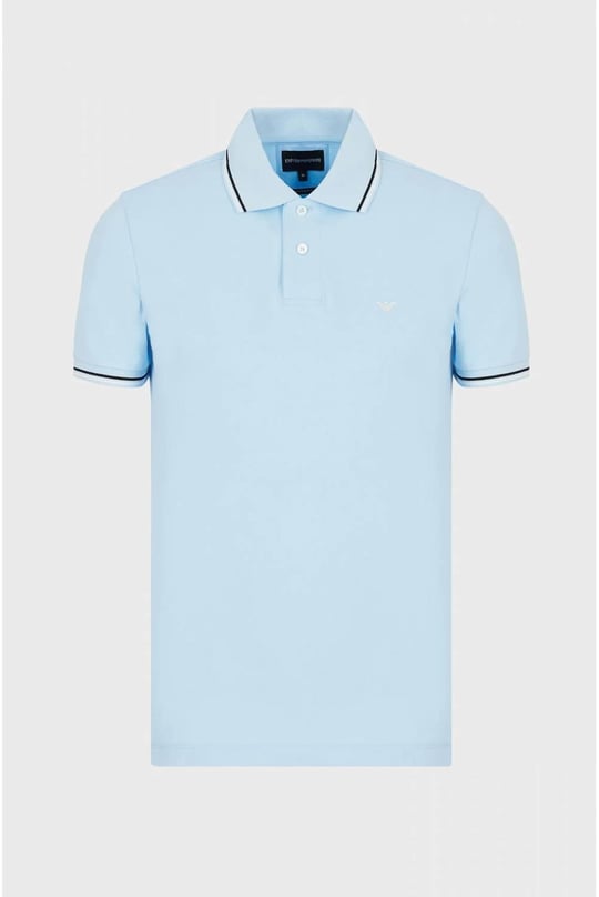 Emporio Armani Emporıo Armani Erkek Pamuklu Polo Yaka Kısa Kollu Günlük Kullanım Mavi Polo Yaka T-Shirt 8N1FB4 1JPTZ-0781