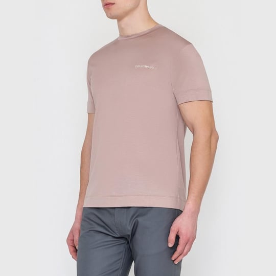 Emporio Armani Emporıo Armani Erkek Pamuklu Marka Logolu Bisiklet Yaka Pembe T-Shirt 3K1TF3 1JUVZ-306