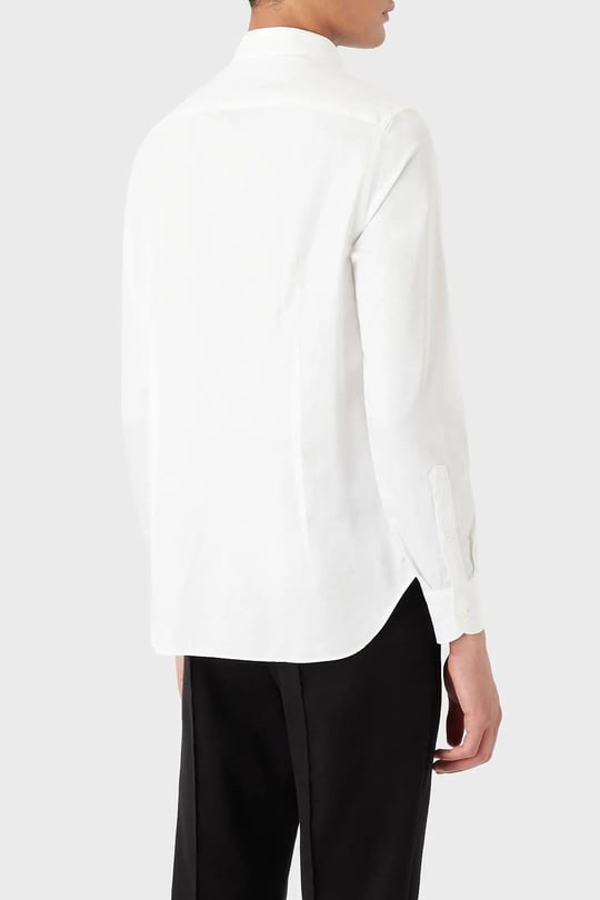 Emporio Armani Emporıo Armani Erkek Pamuklu Uzun Kollu Düğmeli Beyaz Gömlek 6L1C86 1N8JZ-F117