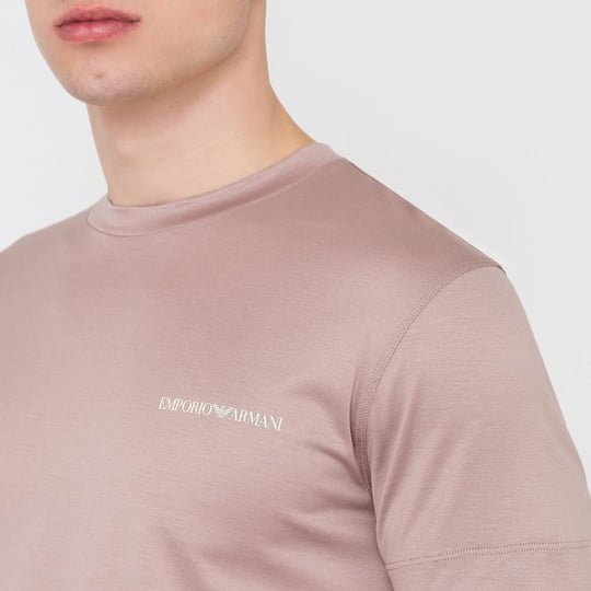 Emporio Armani Emporıo Armani Erkek Pamuklu Marka Logolu Bisiklet Yaka Pembe T-Shirt 3K1TF3 1JUVZ-306