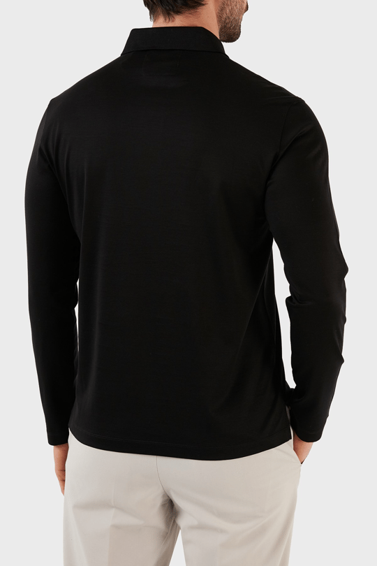 Emporio Armani Emporıo Armani Erkek Polo Yaka Uzun Kollu Pamuklu Rahat Kesim Siyah Polo Yaka T-Shirt 8N1F97 1JUVZ-0999