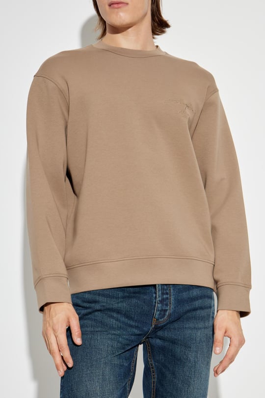 Emporio Armani Emporıo Armani Erkek Rahat Çift Jarse Yuvarlak Yaka Logo İşlemeli Kahverengi Sweatshirt EM002906 AF10013-M6175