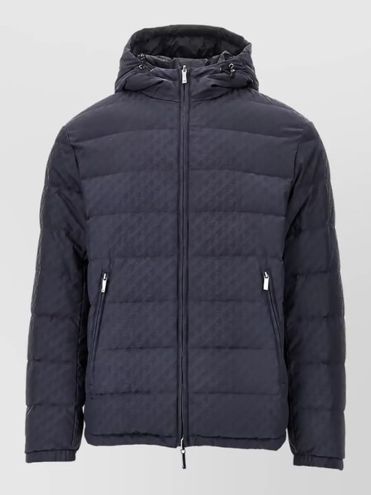 Emporio Armani Emporıo Armani Erkek Regular Fit Çift Taraflı Kullanılabilen Kapüşonlu Baskılı Fermuarlı Şişme Lacivert Mont EM006732 AF28007-FB058