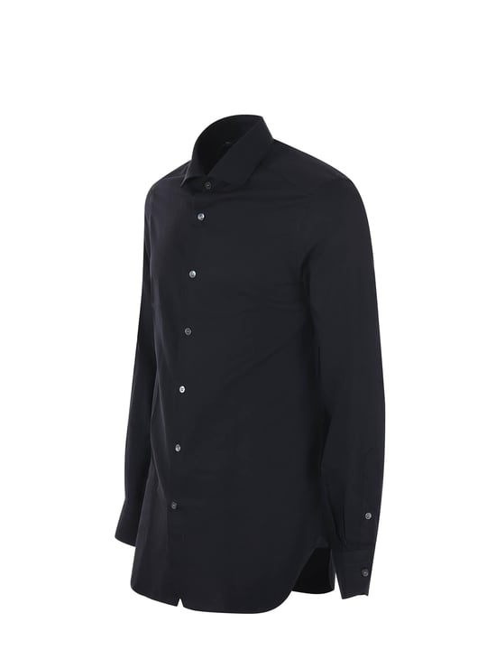 Emporio Armani Emporıo Armani Erkek Relaxed Fit Pamuklu Düğmeli Siyah Gömlek 3L1C86 1N7MZ-0988