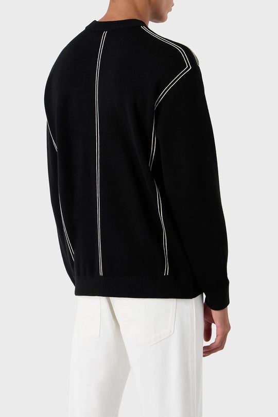 Emporio Armani Emporıo Armani Erkek Regular Fit Pamuklu Bisiklet Yaka Uzun Kollu Siyah Kazak 6R1MX3 1MOZZ-0999
