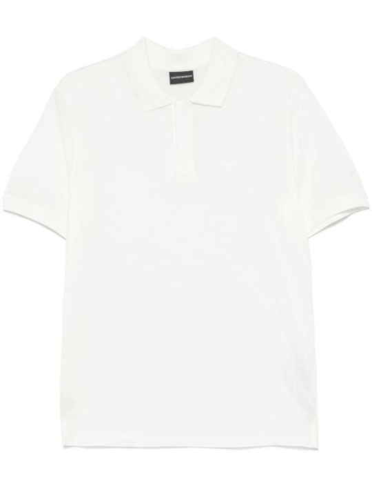 Emporio Armani Emporıo Armani Erkek Regular Fit Kartal İşlemeli %100 Pamuklu Kısa Kollu Beyaz Polo Yaka T-Shirt EM000850 AF12955-U0003