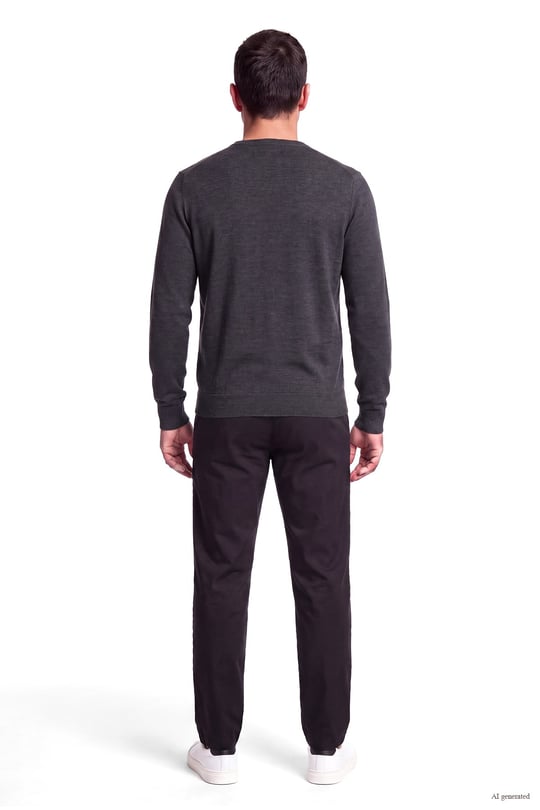 Emporio Armani Emporıo Armani Erkek Regular Fit Yuvarlak Yakalı Logo Desenli Yün İçerikli Uzun Kollu Lacivert Kazak EM006456 AF27941-MB044