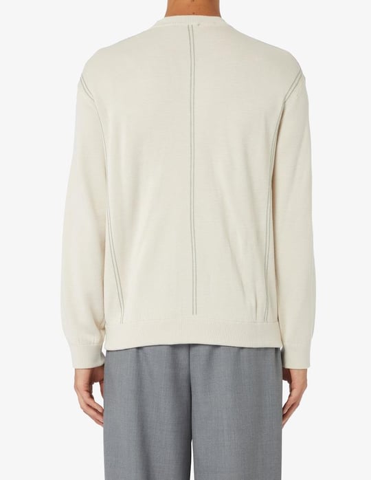 Emporio Armani Emporıo Armani Erkek Regular Fit Pamuklu Bisiklet Yaka Uzun Kollu Bej Kazak 6R1MX3 1MOZZ-0304