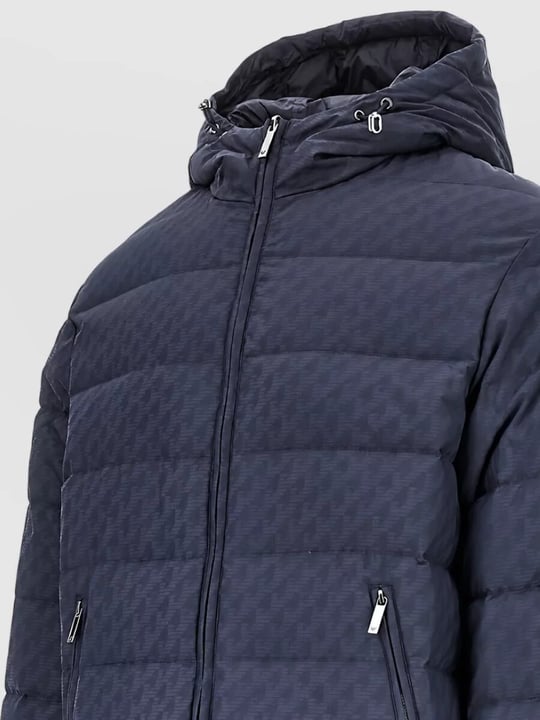 Emporio Armani Emporıo Armani Erkek Regular Fit Çift Taraflı Kullanılabilen Kapüşonlu Baskılı Fermuarlı Şişme Lacivert Mont EM006732 AF28007-FB058