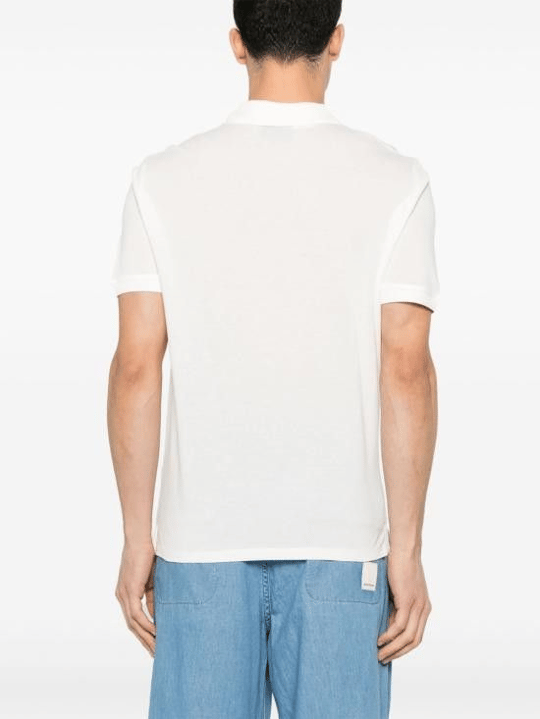 Emporio Armani Emporıo Armani Erkek Regular Fit Kartal İşlemeli %100 Pamuklu Kısa Kollu Beyaz Polo Yaka T-Shirt EM000850 AF12955-U0003