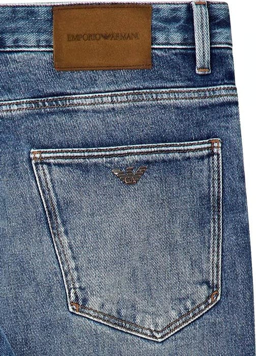 Emporio Armani Emporıo Armani Erkek Slim Fit Beş Cepli Esnek Yıkamalı Denim Lacivert Jeans EM000121 AF27776-MB001