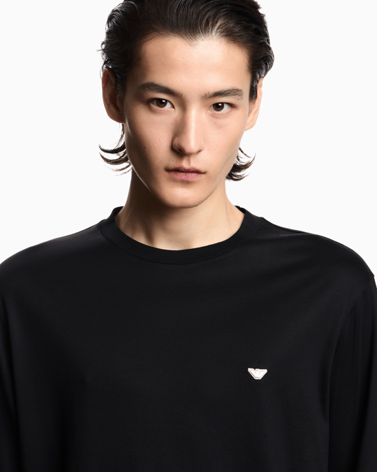 Emporio Armani Emporıo Armani Erkek Slim Fit Bisiklet Yakalı Uzun Kollu Siyah Sweatshirt EM004591 AF13747-UC001