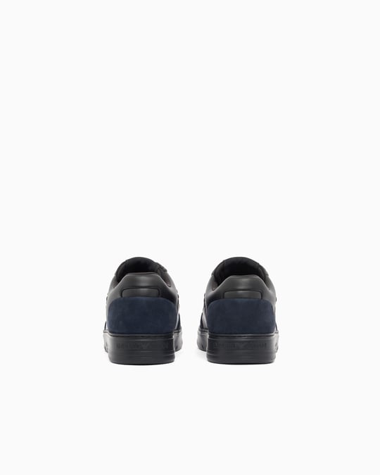 Emporio Armani Emporıo Armani Erkek Süet ve File Detaylı Düşük Bilekli Siyah Sneaker EM004836 AF23155-MZ312